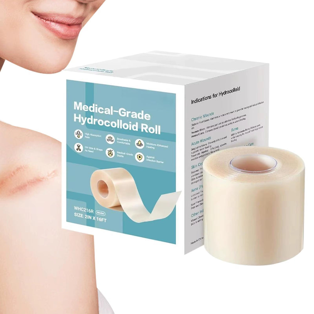 Hydrocolloid Patch Bandages 16.4Ft Hydrocolloid Bandage Roll for Wound Care Waterproof Self-Adhesive for Face Body Burn Wound