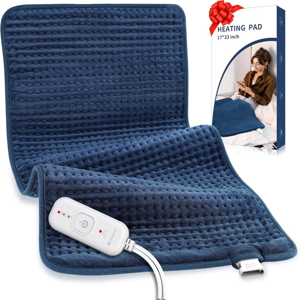 43X84Cm XXL Heat Pad for Back & Period, Extra Large Electric Heating Pad with 3 Heat Levels, Auto-Off Timers, Heated Pad for Neck, Shoulders, Full Back, Foot, Knee, Machine Washable
